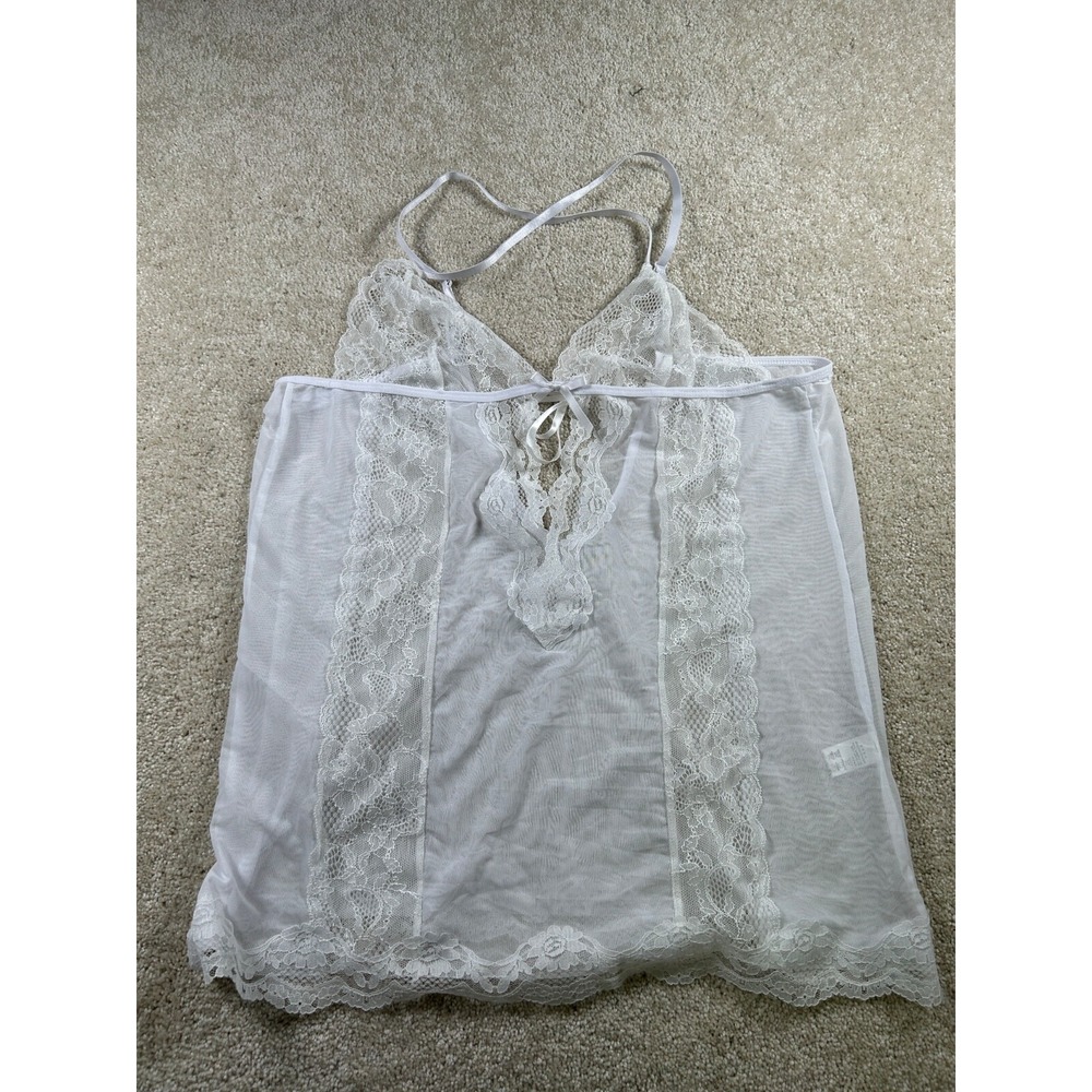 Womens Size M White‎ Sheer Lace Cami
